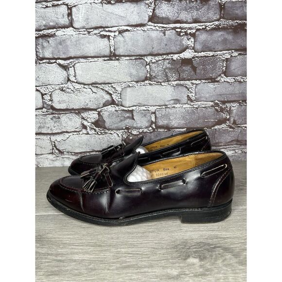Vtg Royal Tweed Burgundy Leather Tassel Loafers Dress Shoes Men’s Sz 10M US/43EU - Picture 16 of 16